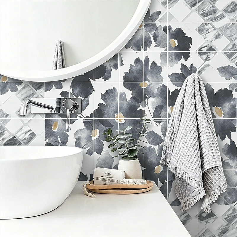 5/10PCS 3D Decorative Waterproof Self-Adhesive Wallpaper Wall Tile Sticker For Home Decor Kitchen Bedroom Living Room Background