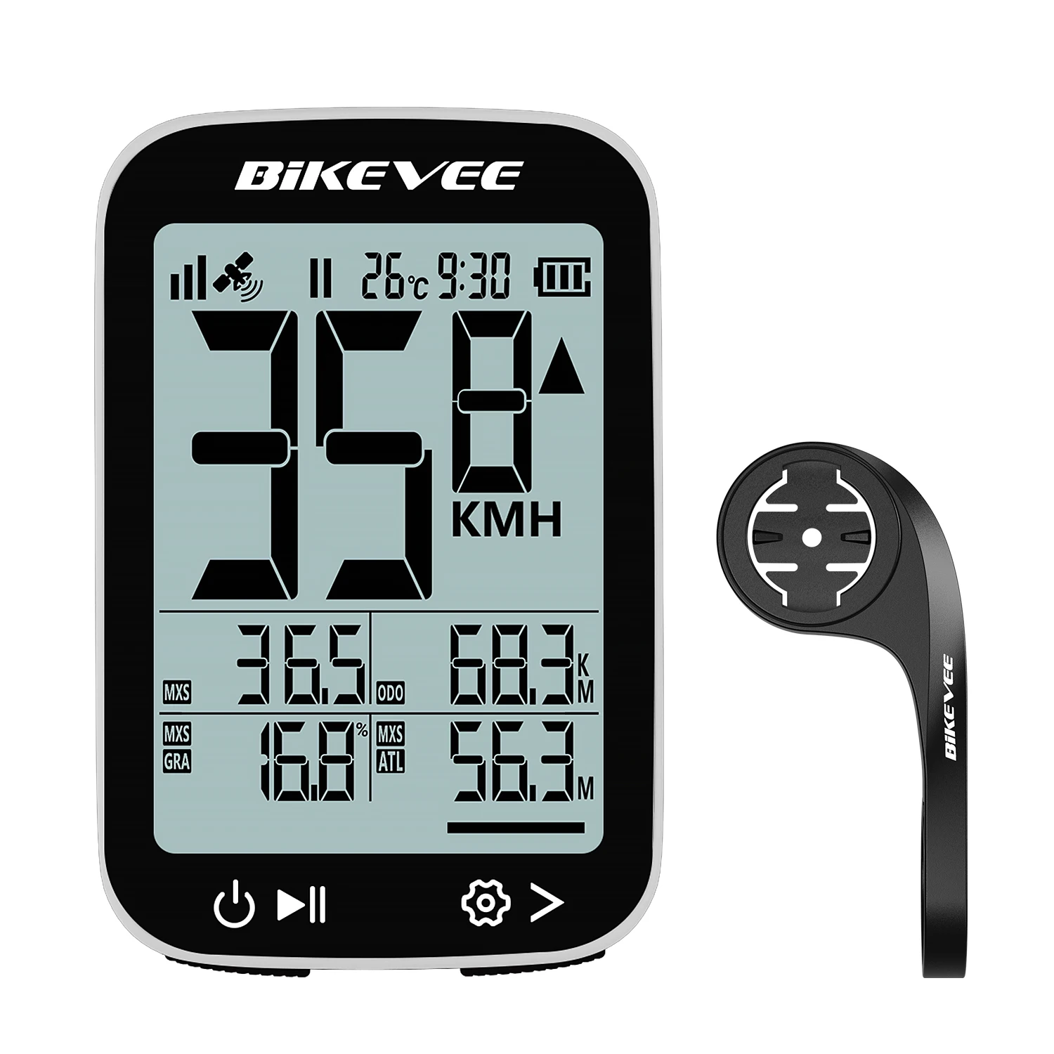 Fahrradcomputer, kabellos, GPS, Fahrrad-Kilometerzähler, MPH KM/H, Fahrrad-Tachometer, Radfahren, Kilometerzähler, Tracker, LCD-Display mit Hintergrundbeleuchtung