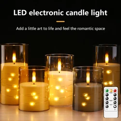 Decorative LED Candles with LED String Battery Powered Remote Control LED Candle Party Wedding Christmas Halloween Decoration