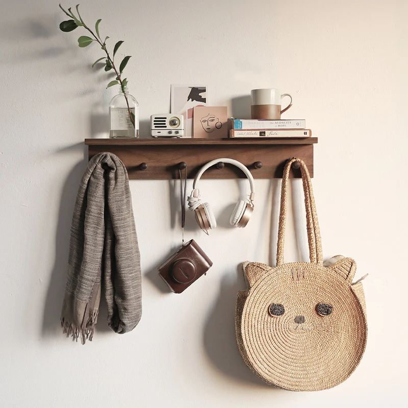 Customized wall hanging clothes hook, bedroom entrance partition shelf, Nordic style living room clothes rack, wall hanging