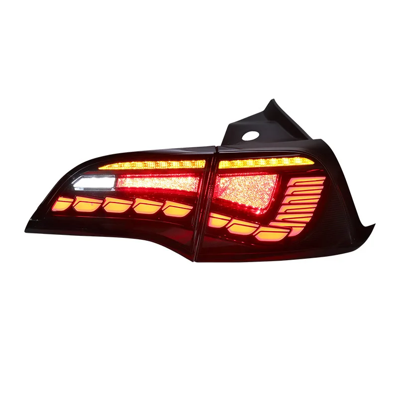 ضوء خلفي للسيارة لتيسلا موديل 3 تجميع الضوء الخلفي موديل Y معدل بمقياس التنين ضوء تشغيل LED إشارة انعطاف متدفقة مصباح خلفي