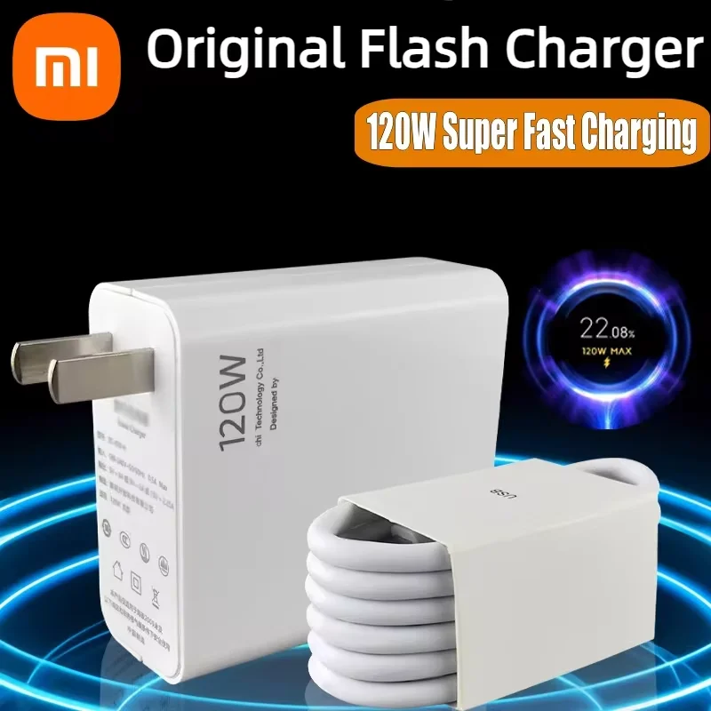 Xiaomi 120W Fast Charger 3.0 Original Fast Charging EU US Phone Cargador For Xiaomi 11 Redmi Note iPhone Huawei Portable Charger