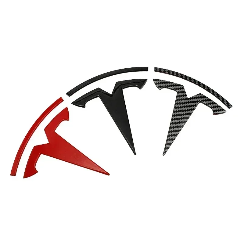 For Tesla Model 3 Mode Y Zinc Alloy Car Front Hood Logo Sticker Styling Auto Body Rear Trunk Emblem with Radian Accessories