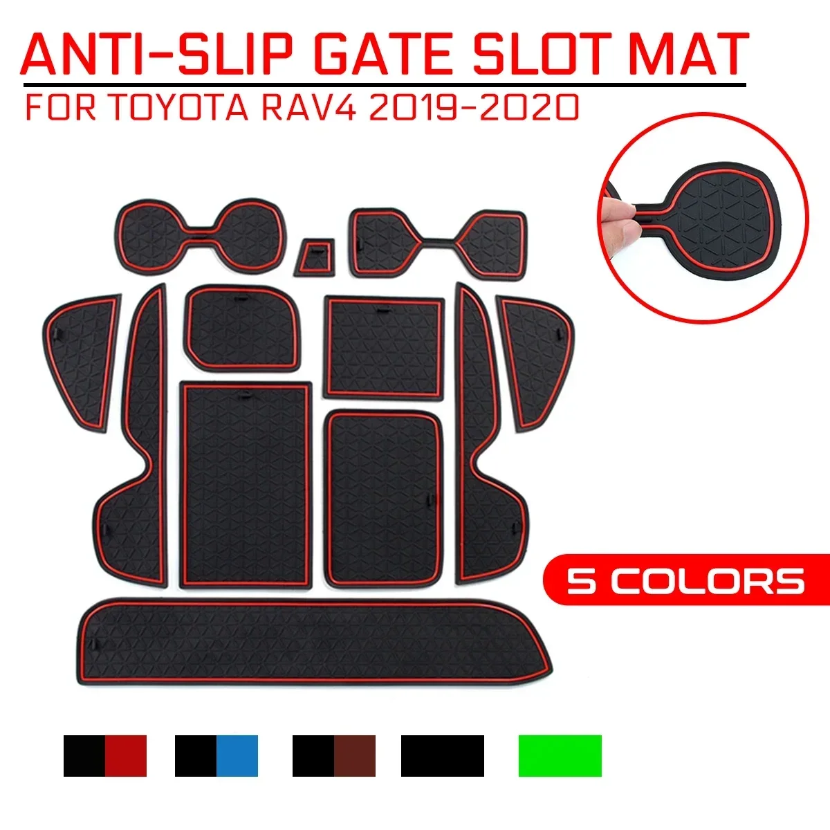 

Car Stickers Accessories Anti-Slip Mat Gate Slot Mats Cup Rubber Pads Rug for Toyota RAV4 2019 2020 For XA50 RAV IV 50
