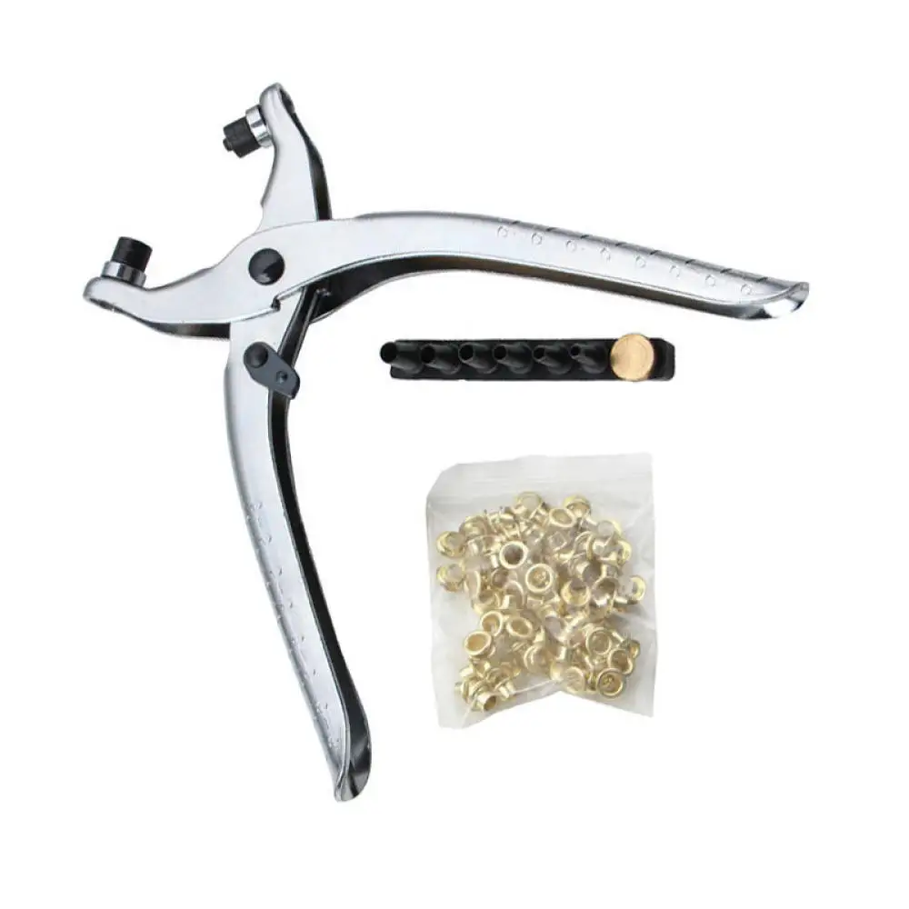 Multi Functional Leather Hole Punching Tool Interchangeable Head Rivet Pliers Manual Eyelet Setter Professional DIY Kit