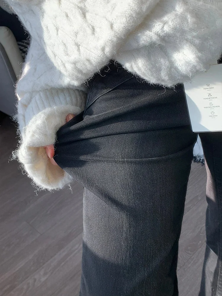 

Women'S Low Rise Jeans Downtown Style Studded Rivet Chain Punk Rock Gothic Alternative Grunge Female Trousers Denim Black