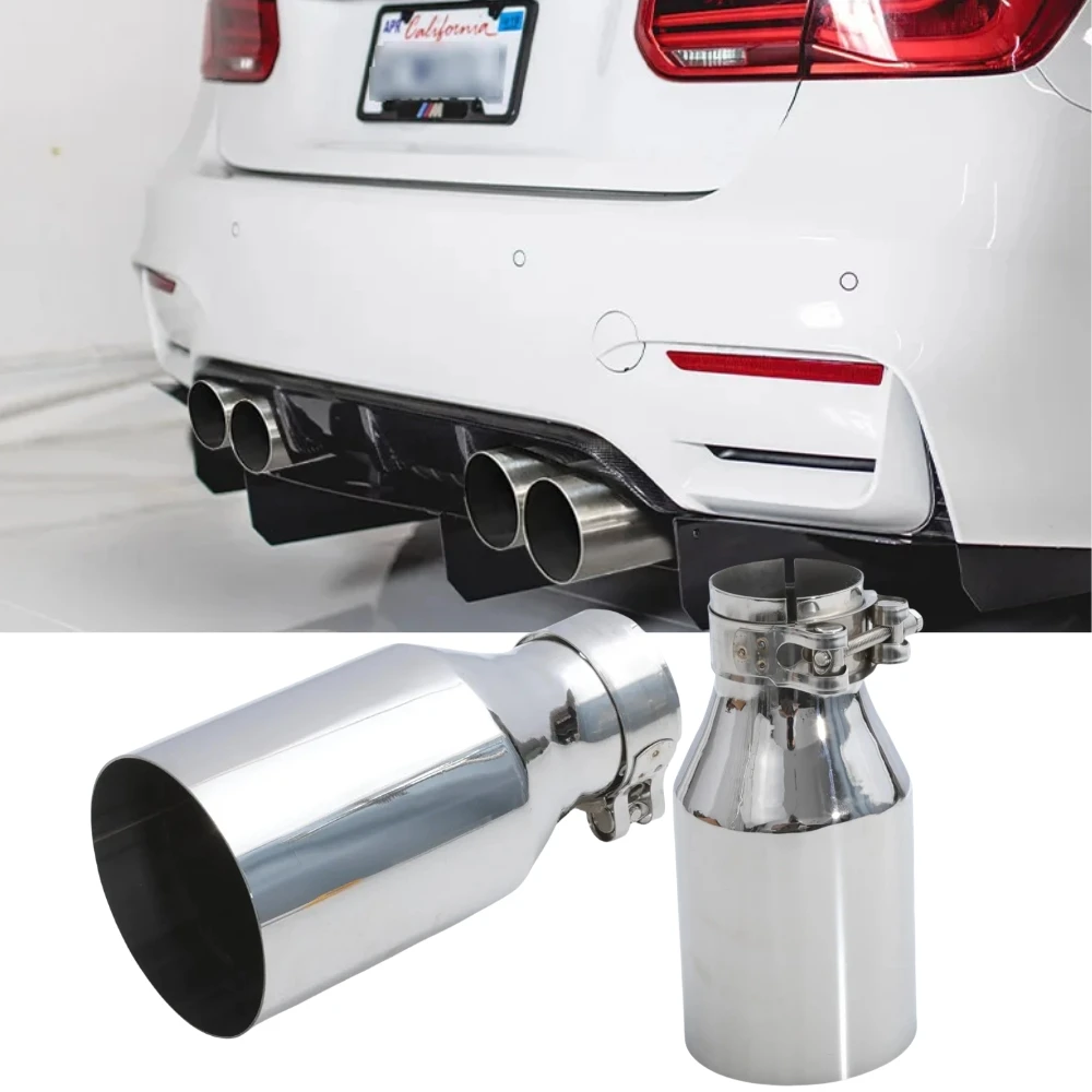 1PCS 304 Stainless Steel Universal Automobile Exhaust Pipe Muffler Car Accessorie Modification