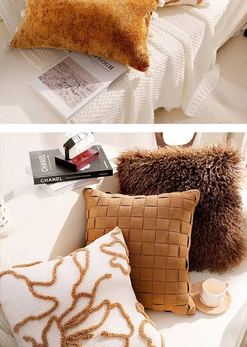Boho-Kissenhülle im marokkanischen Streifenstil, Chenille, luxuriös, weich, dekorativ, für Sofa, Bett, Heimdekoration – Detail 16