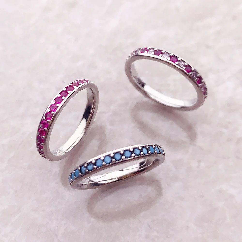 Women's Colorful Zircon 925 Sterling Silver Ring
