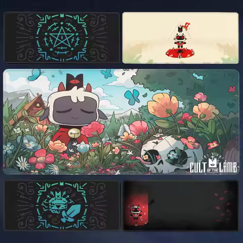 Popular Game C-Cult Of The Lamb Mousepad Large Gaming PC Compute Gamer Keyboard Mouse Mat Aesthetic Anti-slip Rubber Desk Mat