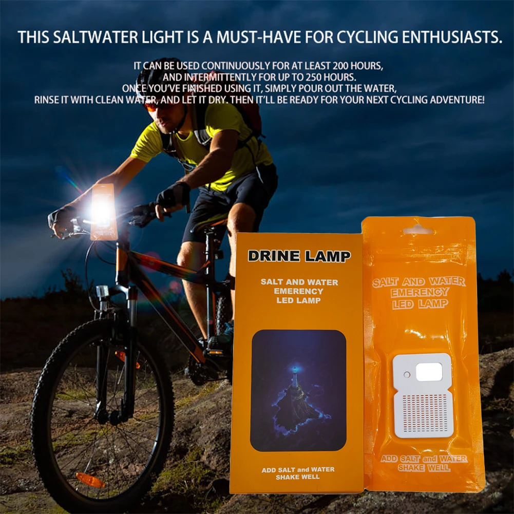 LED Outdoor Camping Lamp 50LM Portable Salt Water Emergency Lamp Waterproof Reusable Travel Supplies for Car Outdoor Beach