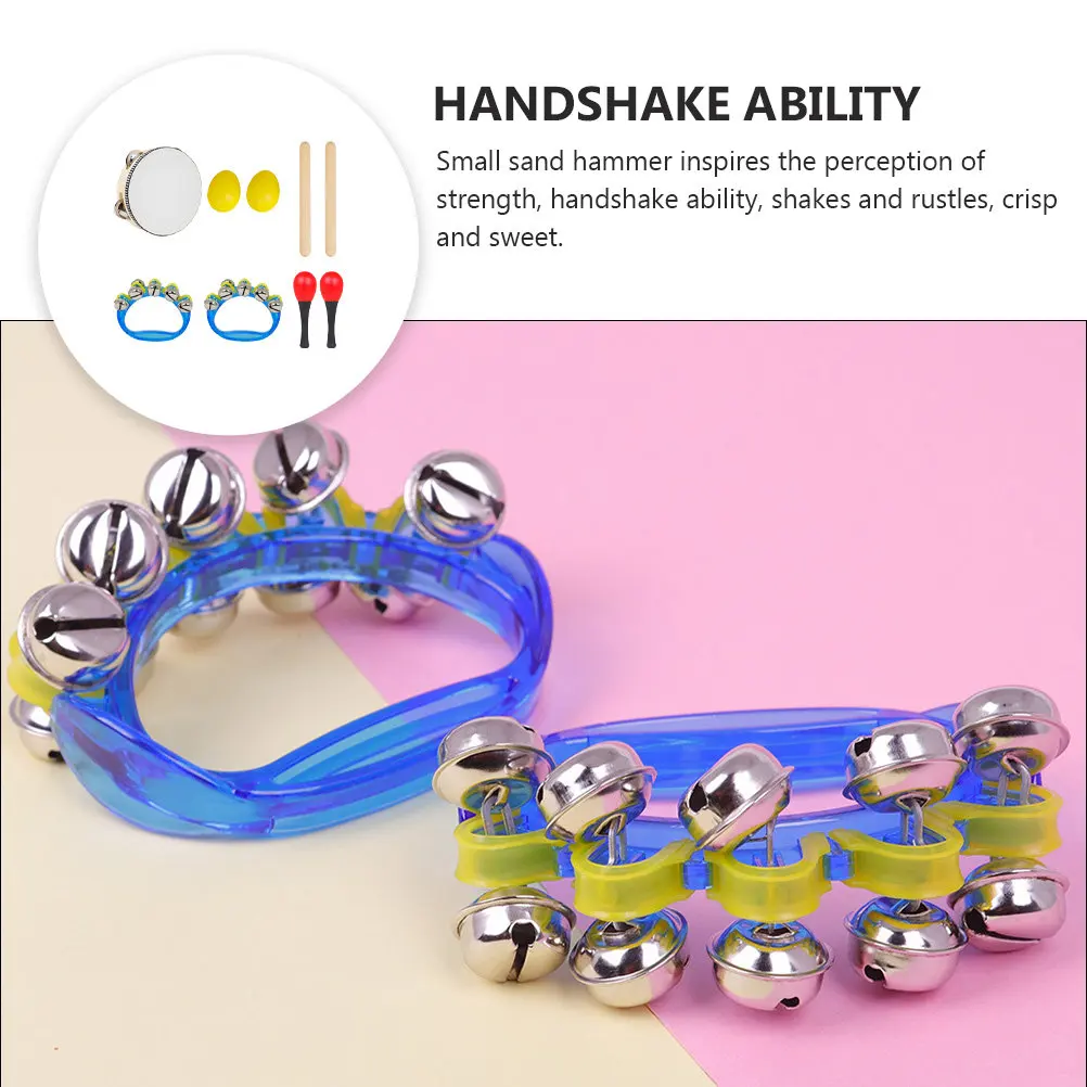 

Набор из 5 детских ручных перкуссионных инструментов: деревянные погремушки, тактильные игрушки для младенцев