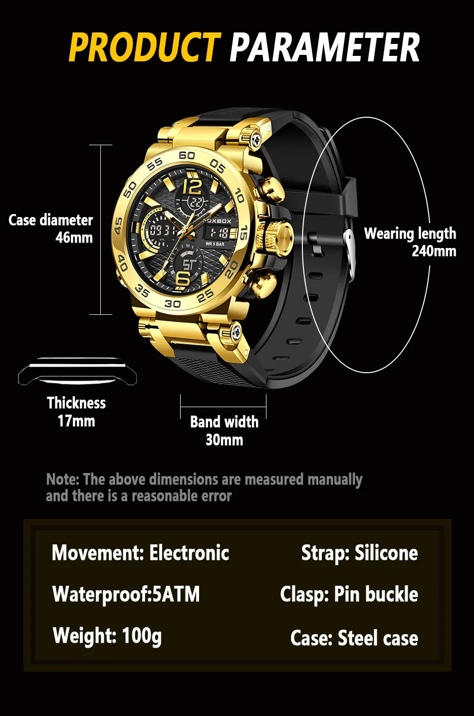 LIGE Neue Uhren für Herren, 50 m wasserdicht, Wecker, Reloj Hombre, LCD-Dual-Display-Armbanduhr, Quarz, Militär, Sport, Herrenuhr – Detail 8