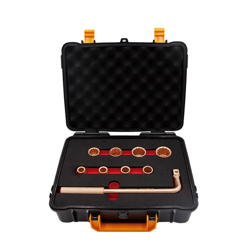 

Explosion-Proof Tools, Beryllium Bronze, Explosion-Proof 1/2 "Square 9-Piece Boxed Sleeve BE101E