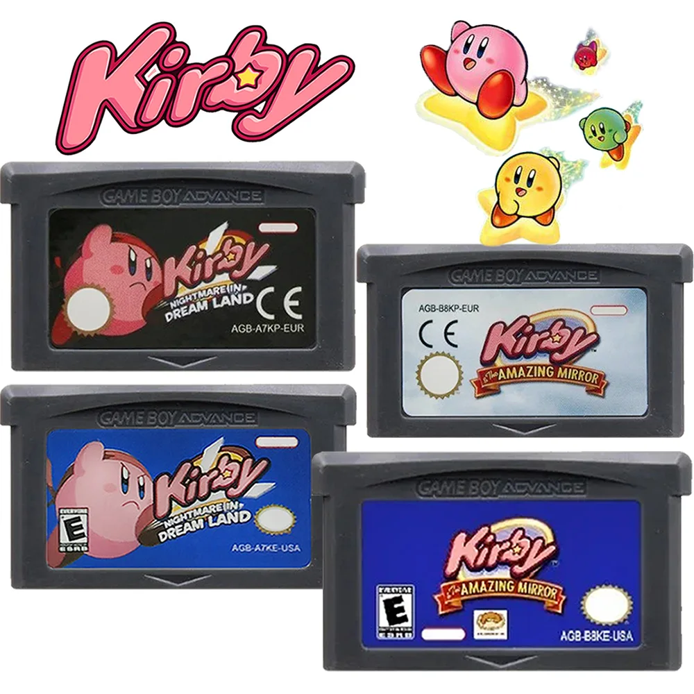 Gba Kirbyゲームカートリッジ、ビデオコンソールカード、夢のランドでの個別、素晴らしいミラー、32ビット