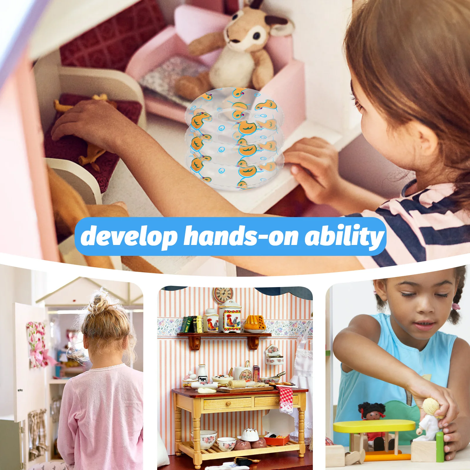 10 قطعة حلقات السباحة الصغيرة ديكورات منزلية صغيرة مقلد حمام السباحة يطفو لتعلم وقت اللعب الإبداعي غرفة التظاهر التعليمية