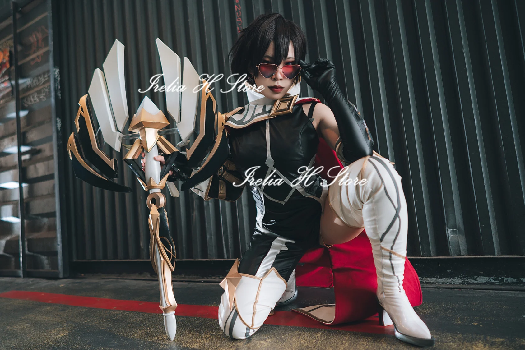 

Irelia H Store Custom size/made High quality props LOL Sentinel Vayne VN Cosplay Costume with props weapon Full set