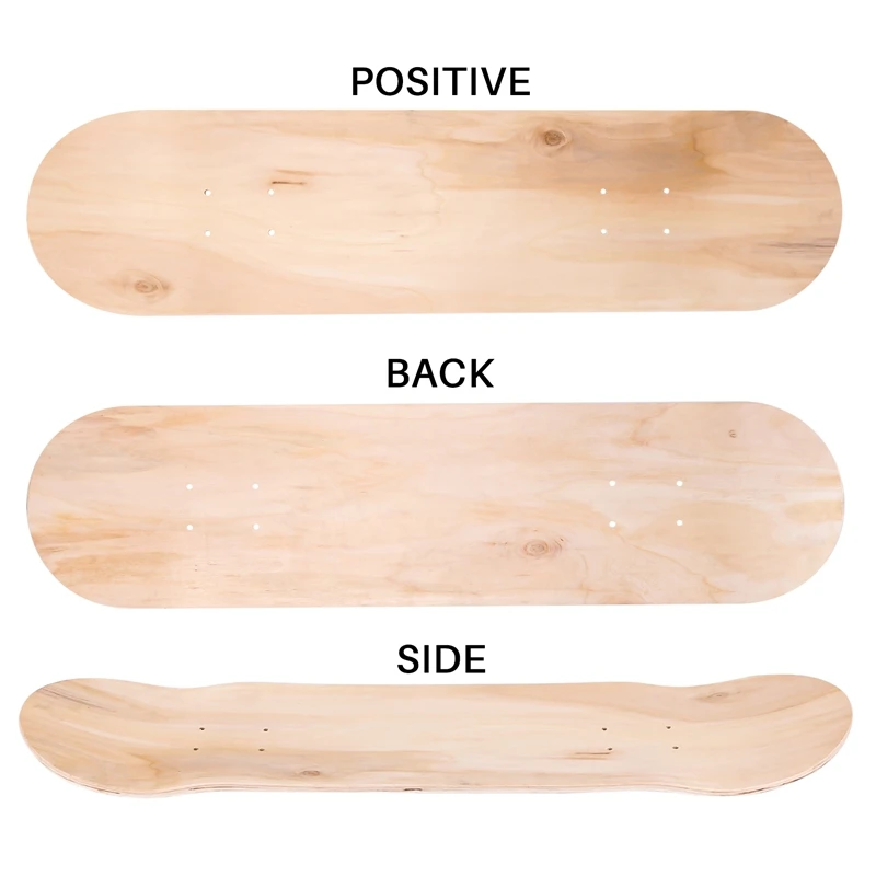 8Inch 8-Layer Maple Blank Double Concave Skateboards Natural Skate Deck Board Skateboards Deck Wood Maple