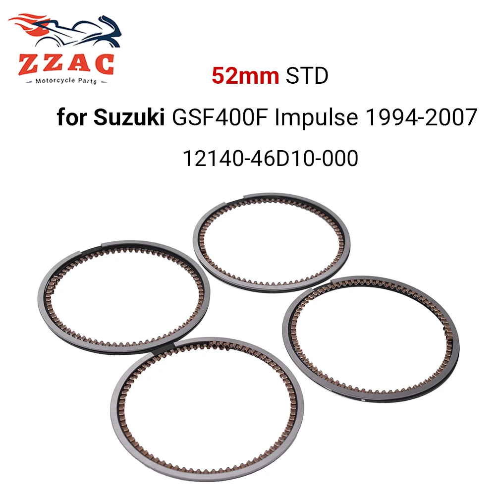 52mm STD Motorcycle Piston Ring Set for Suzuki GSF400F GSF 400 Impulse 1994-2007 12140-46D10-000 Engine Parts 52 mm