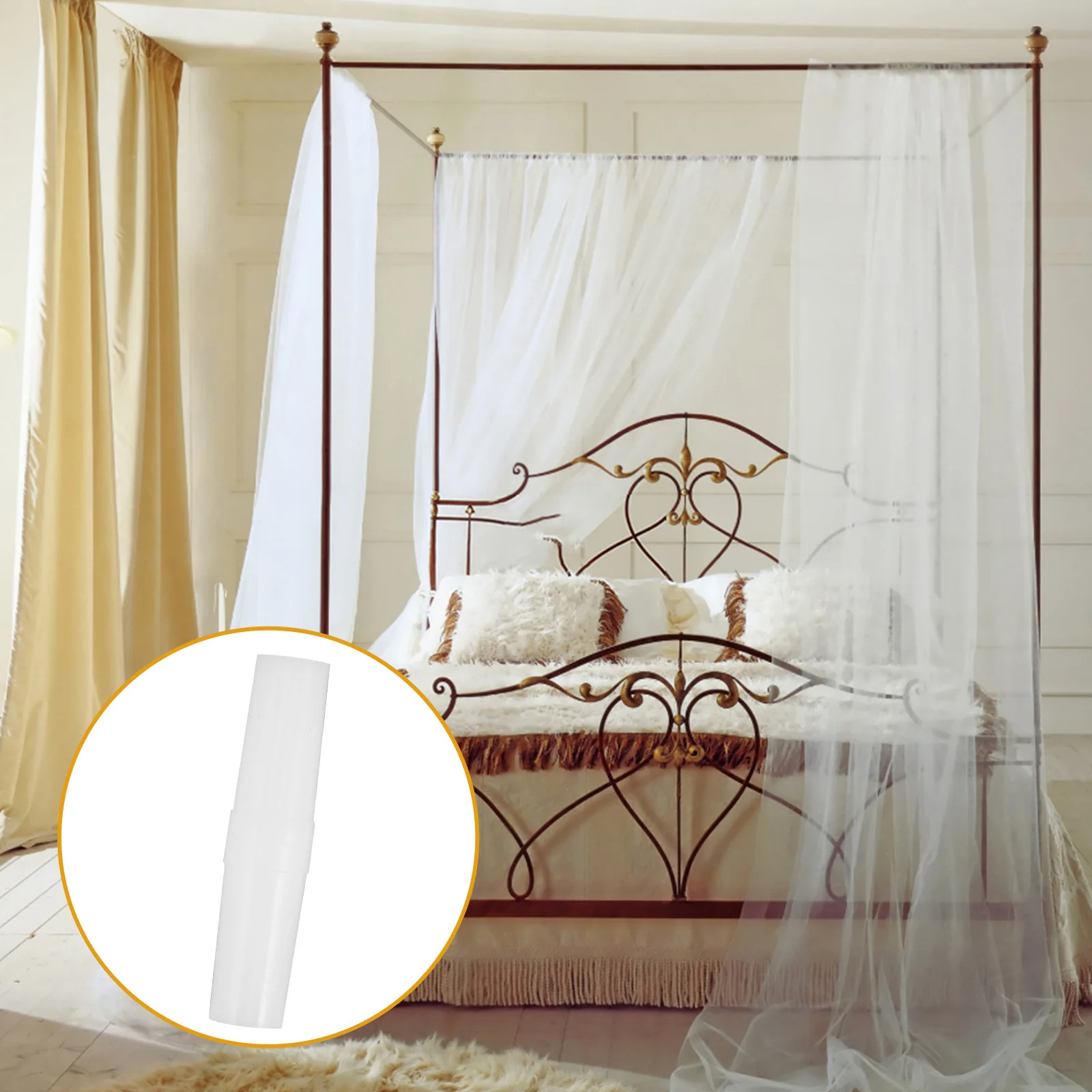 

20pcs Mosquito Net Bracket Connector Glass Fiber Straight Rod Joint Adapter White Accessories Bed Canopy Pole Supplies Sturdy