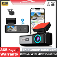 Aprilboy K8 Dash Camera 4K Front and Rear WiFi Car Dvr Dual Car Camera Easy To Install Car Camera Recorder Touched GPS Black Box