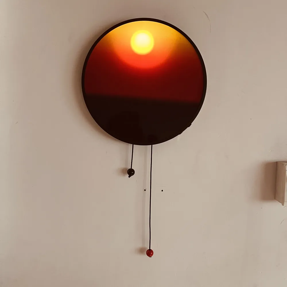 Carregamento usb lâmpada de parede quarto atmosfera pôr do sol lâmpada criativa levantamento nascer do sol luz da noite decoração interior arte pintura
