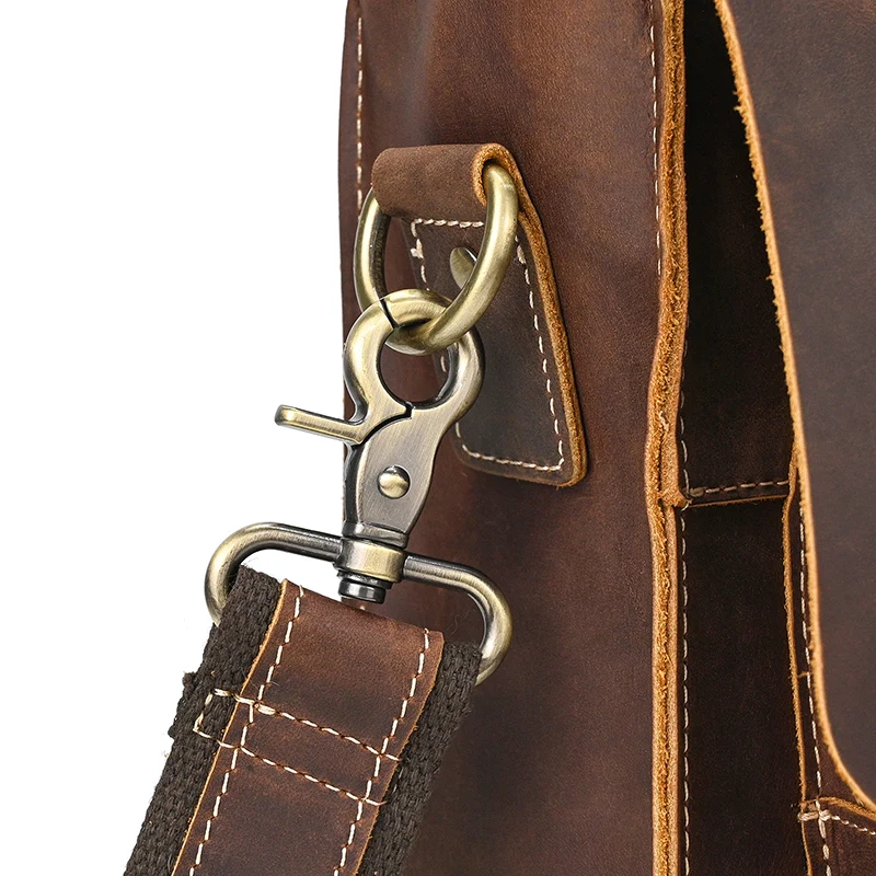 Vintage Style Men's Briefcase Backpack Leather Daypack For Men Male Travelling Bagpack Backpack Latop Bag 14" Laptop Bag 3 In 1