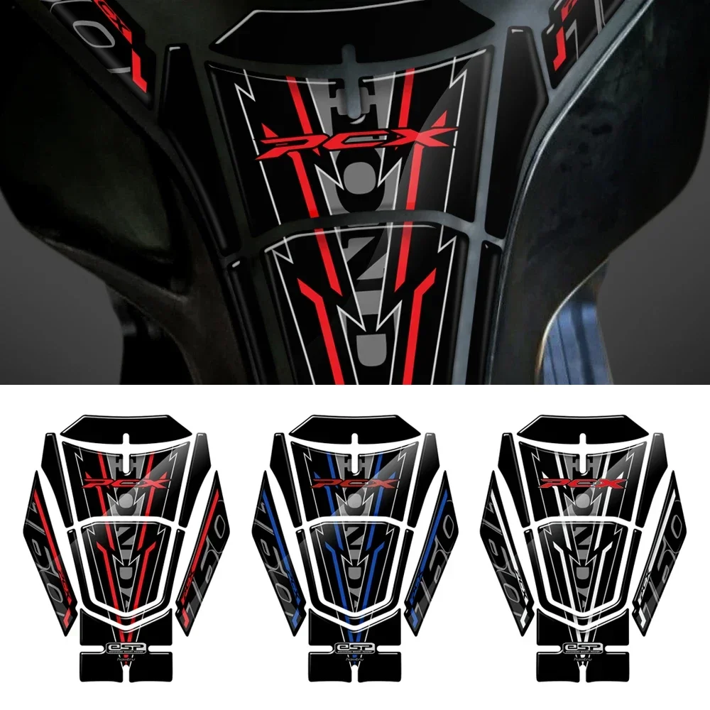 Untuk Honda PCX 160 2021 Stiker Bantalan Tangki Bensin Sepeda Motor Resin 3D Kemudian Dekorasi Pelindung