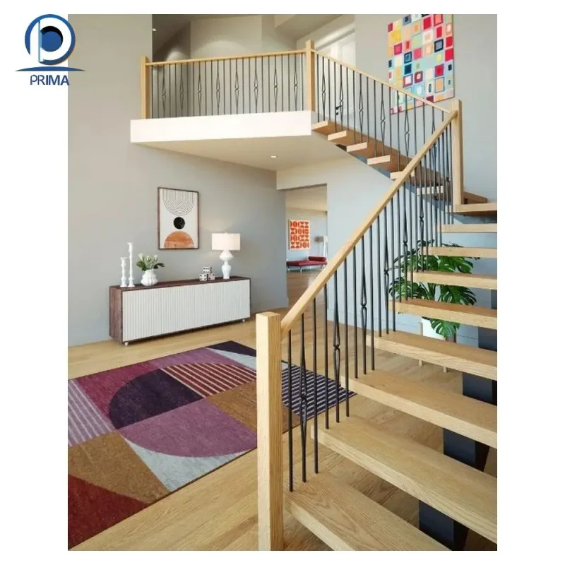 custom.Guangdong Foshan Modern Stairs Interior Stairs Floating Straight Design Luxury Solid Wood Treads Fabricated Steel