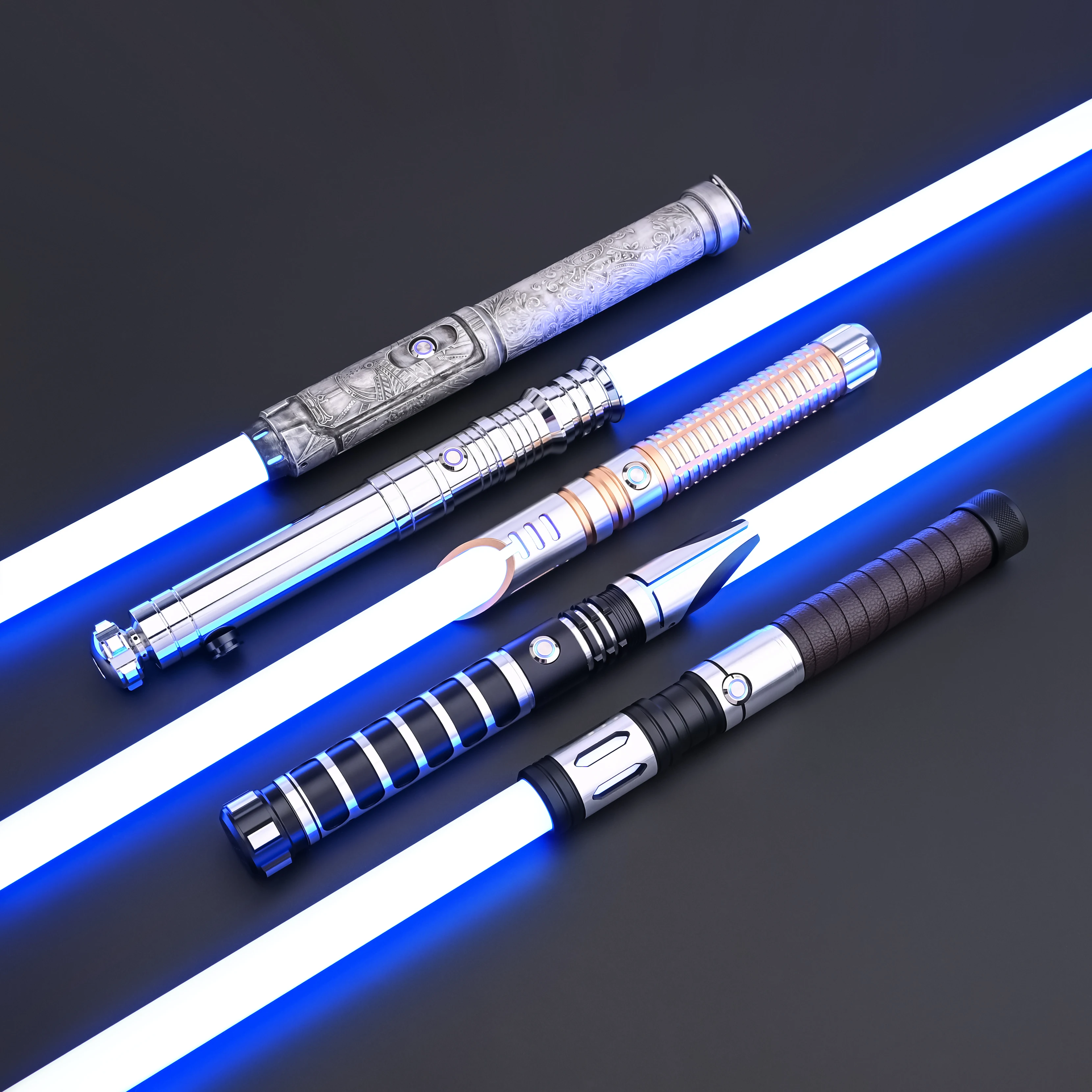 TXQSABER Heavy Dueling RGB / Neo Pixel Smooth Lightsaber 12Colors Changing Metal Hilt Lock up Blaster Jedi Sword Kids Toys