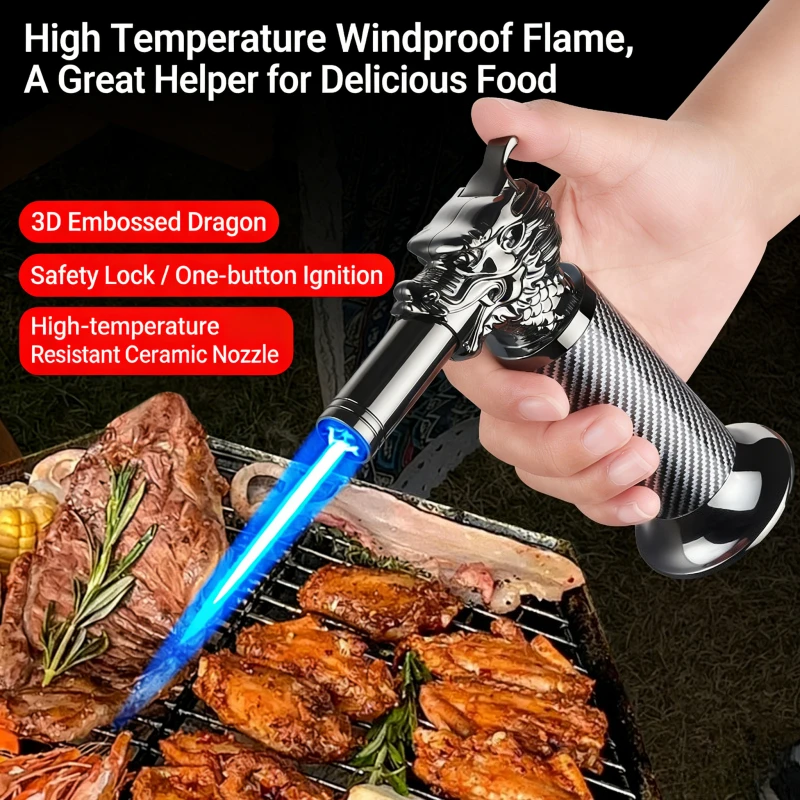 

Embossed lighter with high firepower, portable straight fire gun, welding gun, barbecue, outdoor moxibustion, cigar lighter