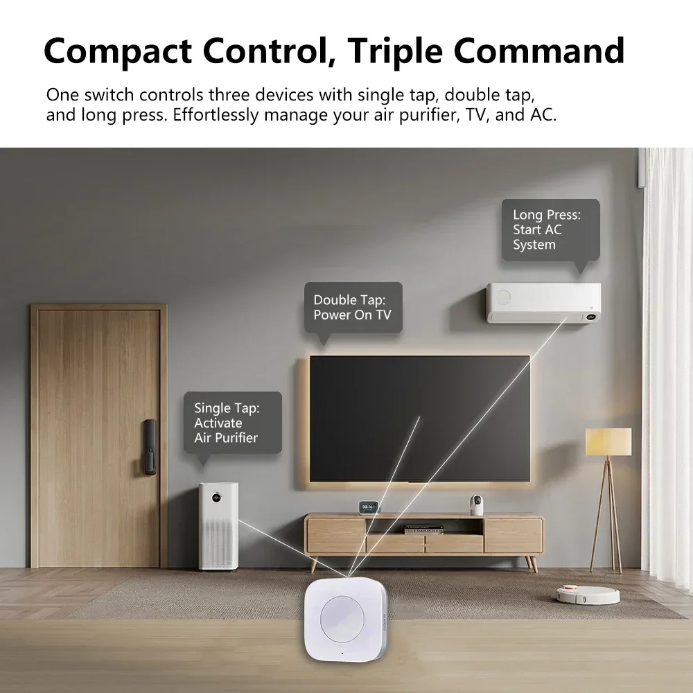 Aqara Wireless Mini Switch Zigbee Sensor Connection Smart Remote One Key Control Button Security Work for Mi Home APP Homekit
