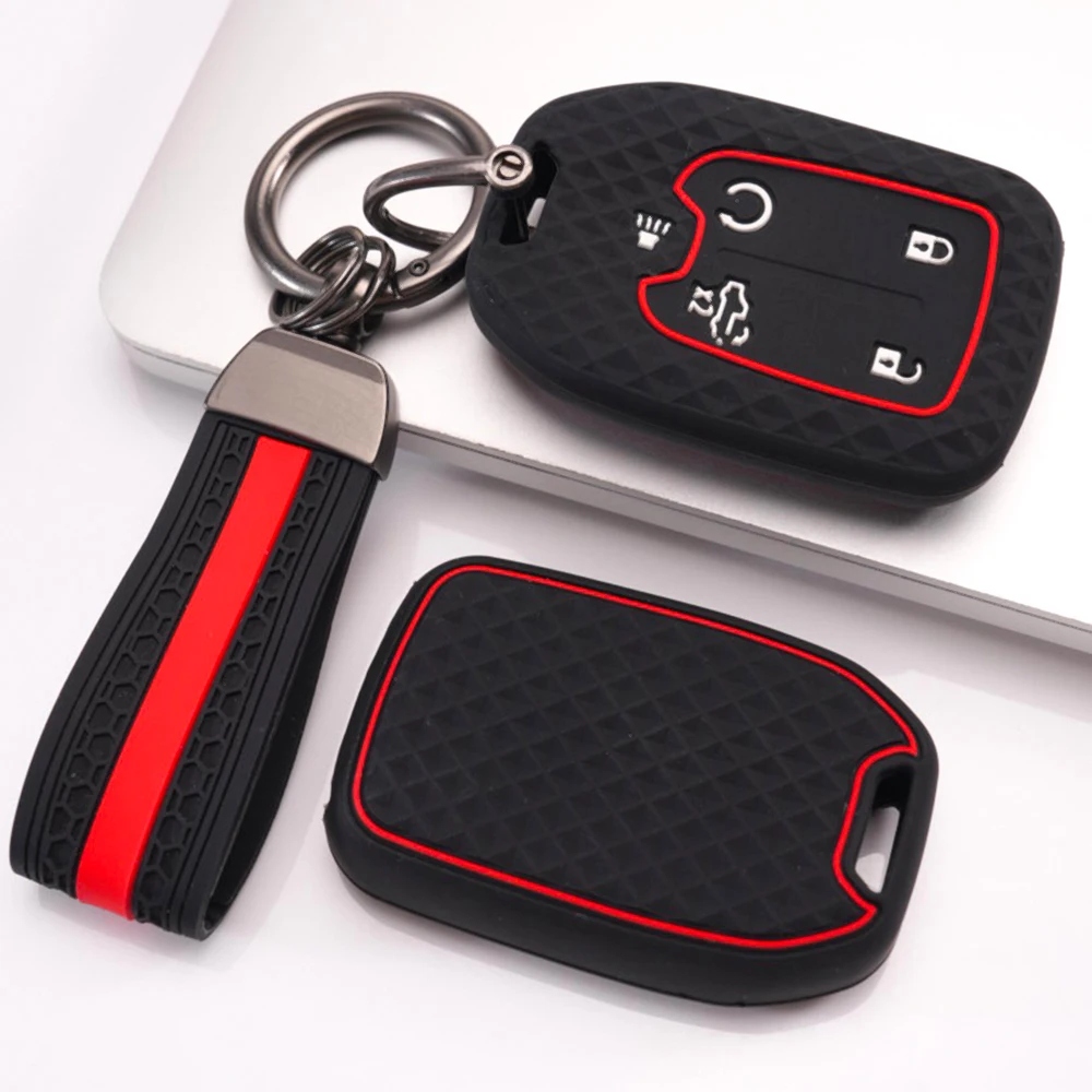 Soft Key Holder Keychain For Chevrolet Silverado Suburban Tahoe Blazer Traverse Colorado For GMC Sierra Yukon Yukon XL Exact Fit