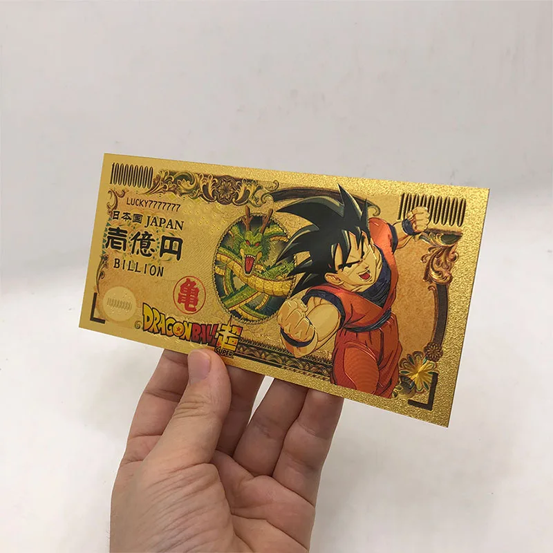 Anime Dragon Ball Z Manga Goku Vegeta Figure Collection Gold Commemorative Banknote Peripherals Toys Best Gifts