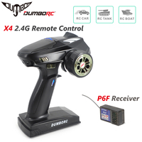 DUMBORC X4 2.4G 4CH Transmitter Remote Control with 6 Channel P6F Receiver Radio System for RC Car Crawler Boat Tank Model Part