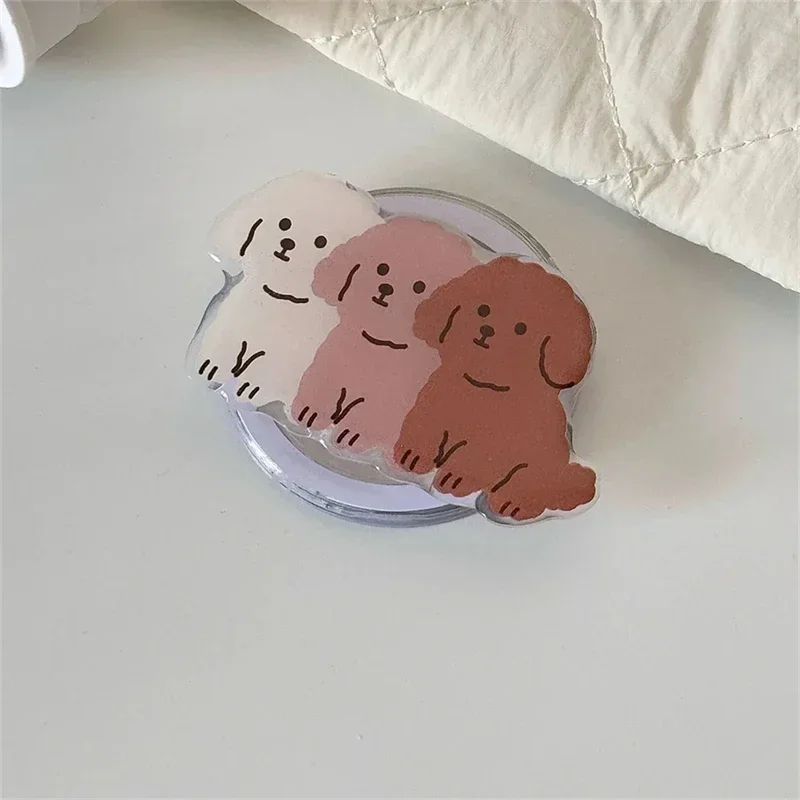 INS корейский симпатичный мультяшный собачий складной для Magsafe магнитный держатель для телефона Griptok Grip Tok подставка для IPhone 15 держатель для беспроводной зарядки