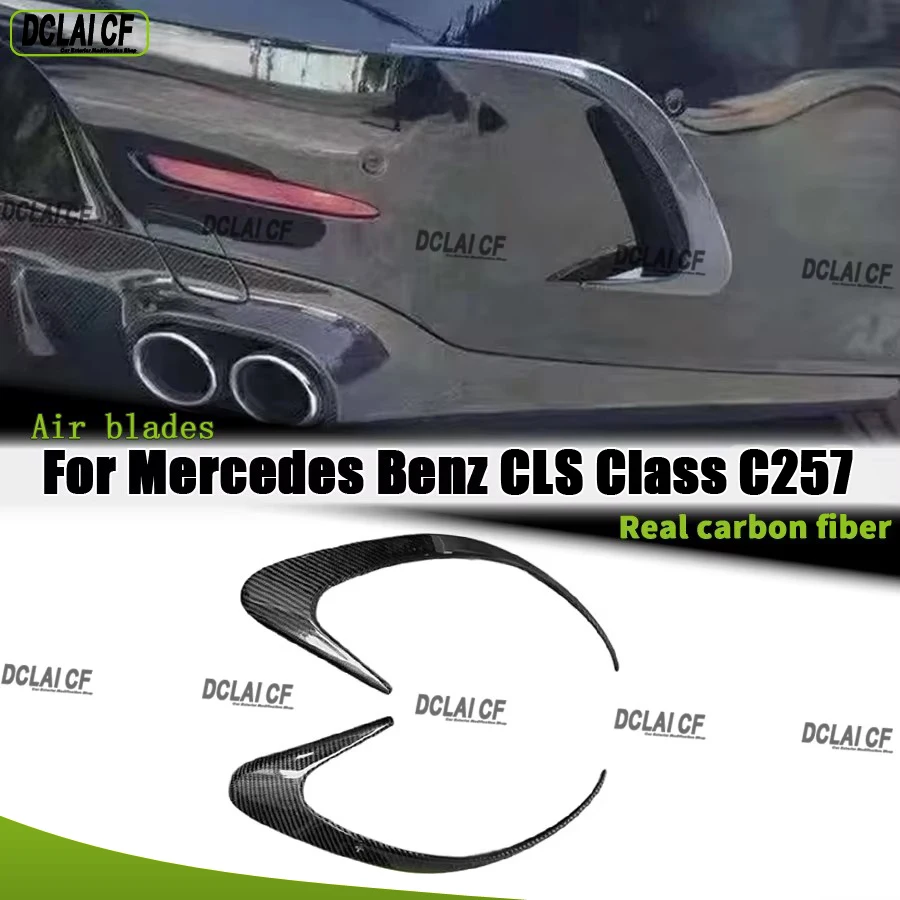 For Mercedes Benz CLS Class C257 CLS53 CSL63 2018-IN Carbon fiber bumper wind knife fog lamp air vent decorative strip body kit