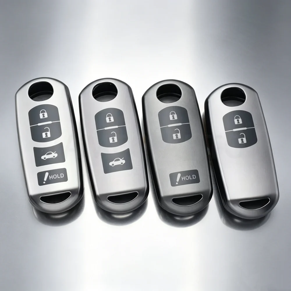 Titanium Color Key Case Cover for Mazda CX-5 CX5 CX-30 CX-3 CX-4 CX-5 CX7 CX-9 2 3 6 Atenza Axela MX5 2015-2025 Key Chain Rings