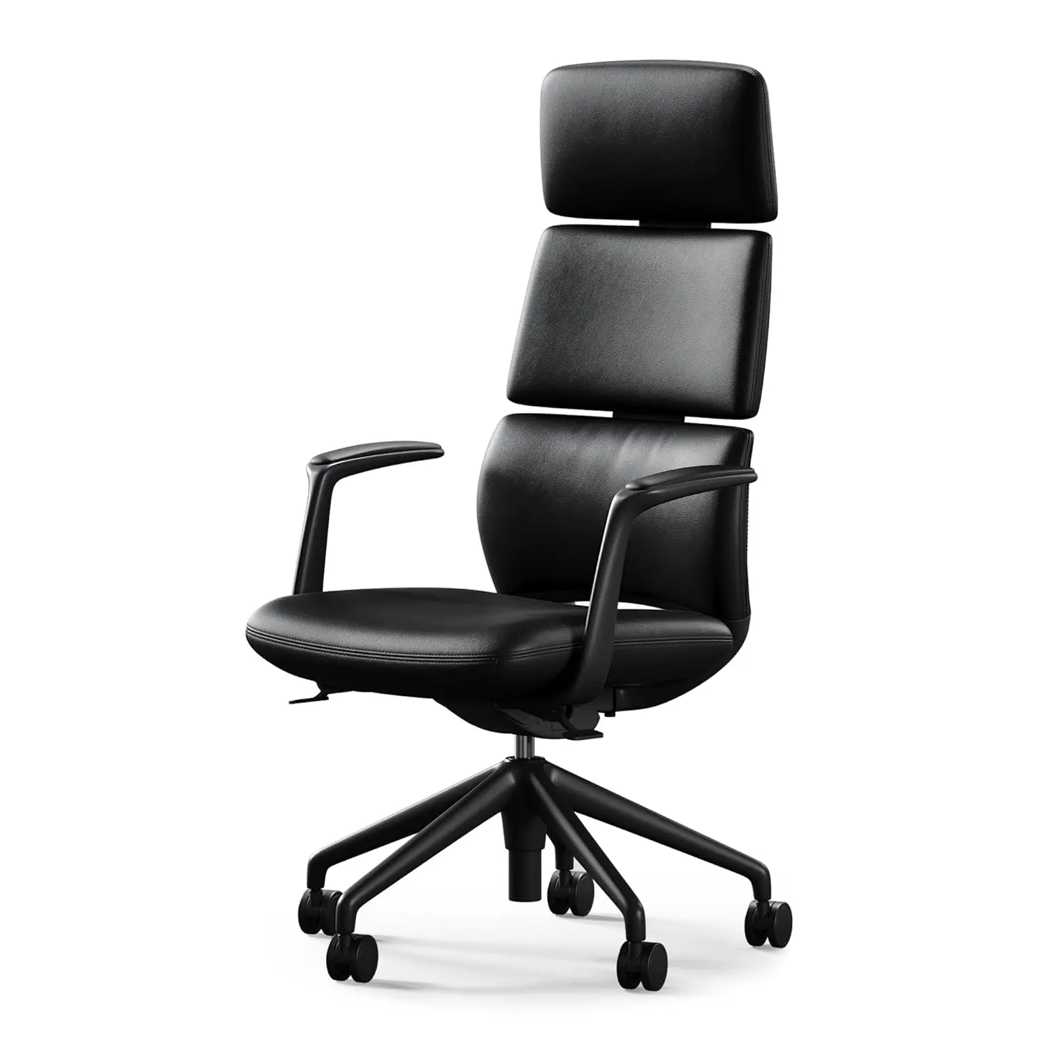 

Executive Leather Office Chair High Back Adjustable Tilt Height Ergonomic Swivel with Headrest Wheels, Customized