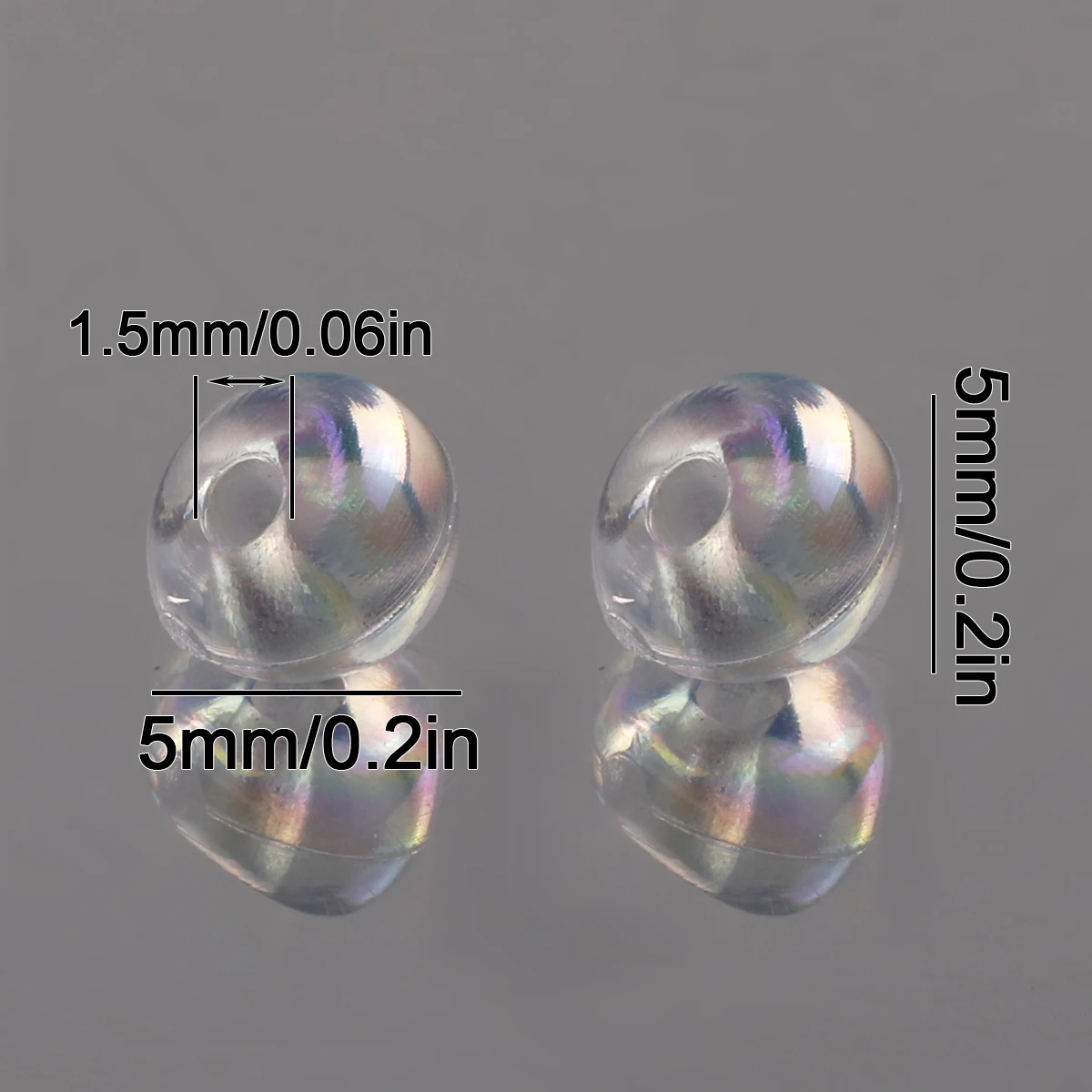 5mm 200-600pcs Transparent AB Iridescent Acrylic Side Hole Rice Beads For DIY Bracelet Necklace Jewelry Making Supplies