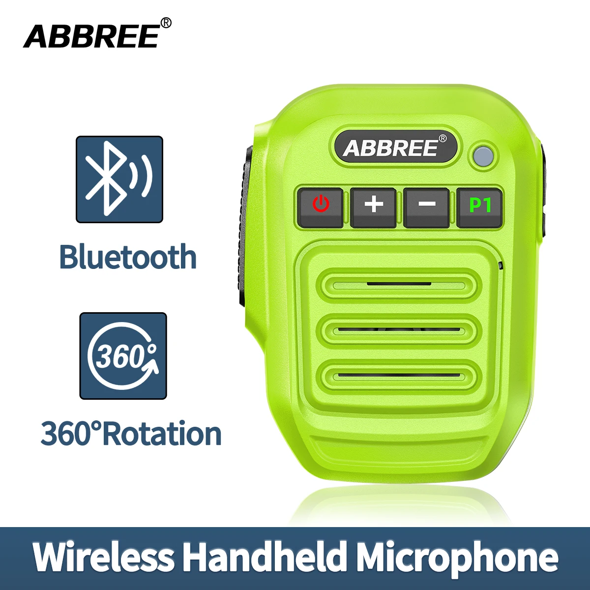 ABBREE Wireless Mic Bluetooth PTT Handsfree Speaker Microphone for Baofeng UV-5R UV-21 BF-888S Quansheng UV-K5(8) UV-5R Plus