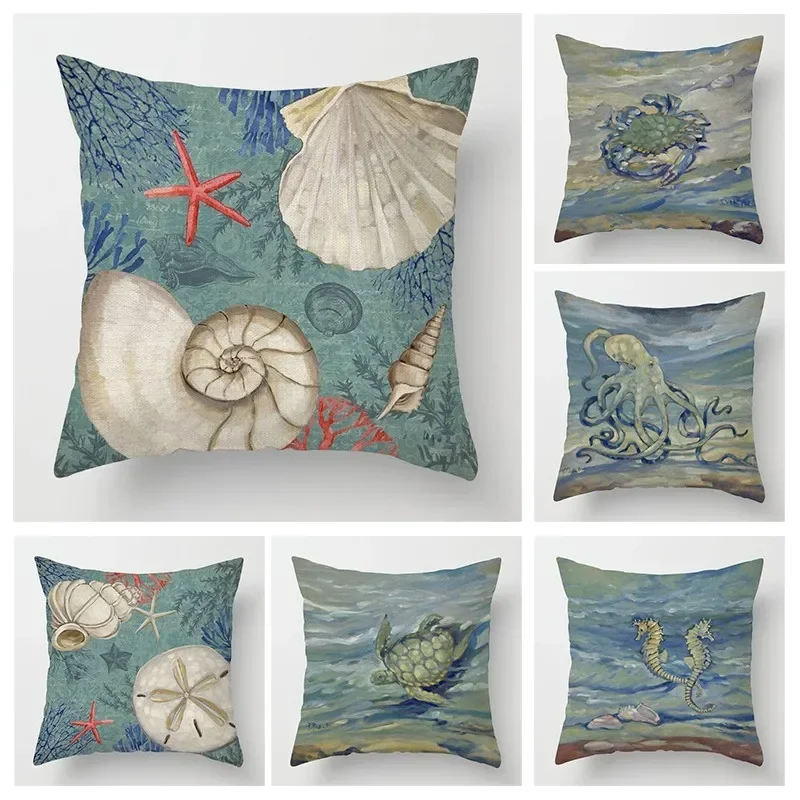 

Autumn Home Decoration Throwing Pillow Case Sofa Cushion Cover 45x45cm 45 * 45 50x50 40x40 Ocean Elements Living Room Aesthetics