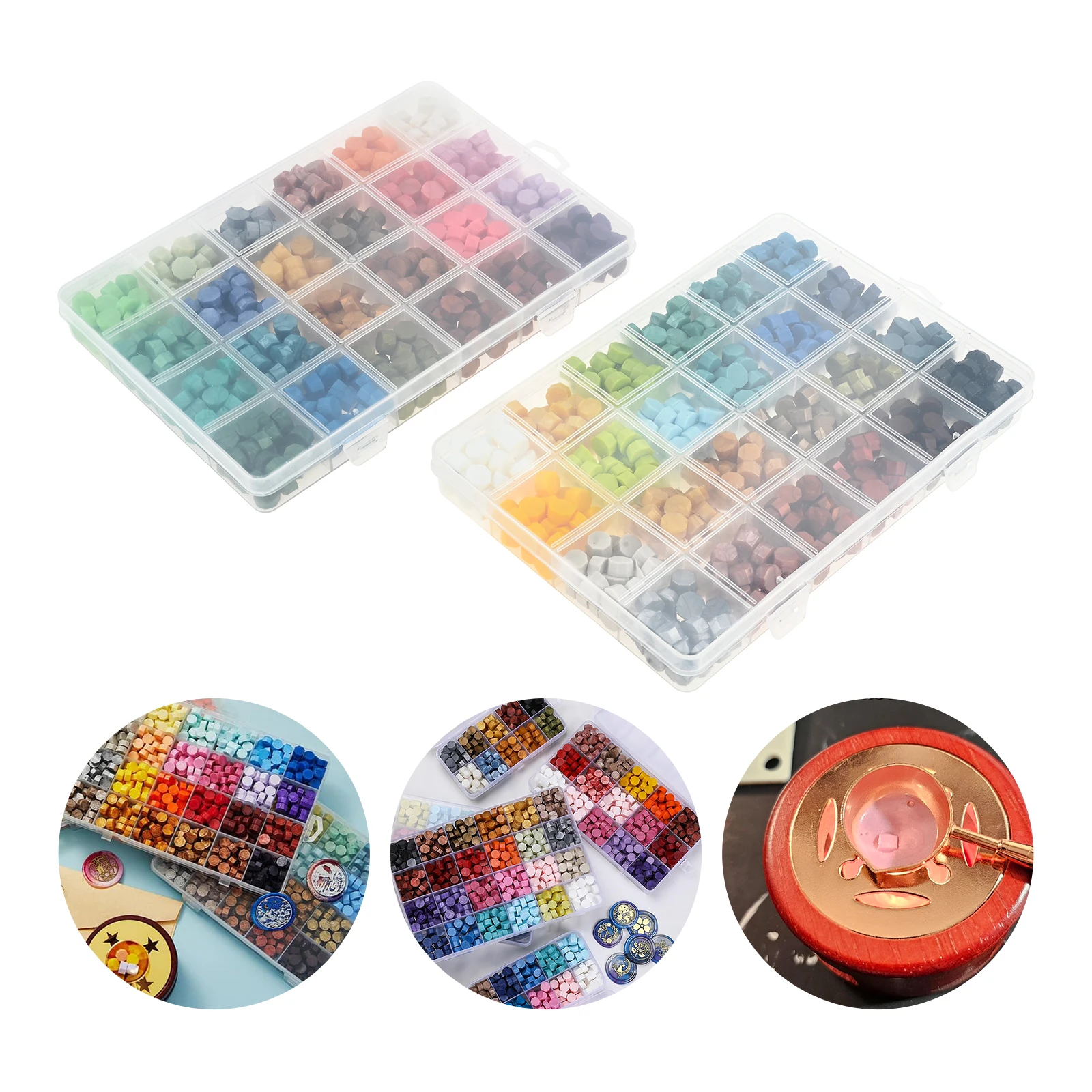 1200Pcs Wax Seal Beads Wax and Resin Easy Melting No Odor No Smoke Popular Colors for Sealing Wedding Invitations, Envelopes