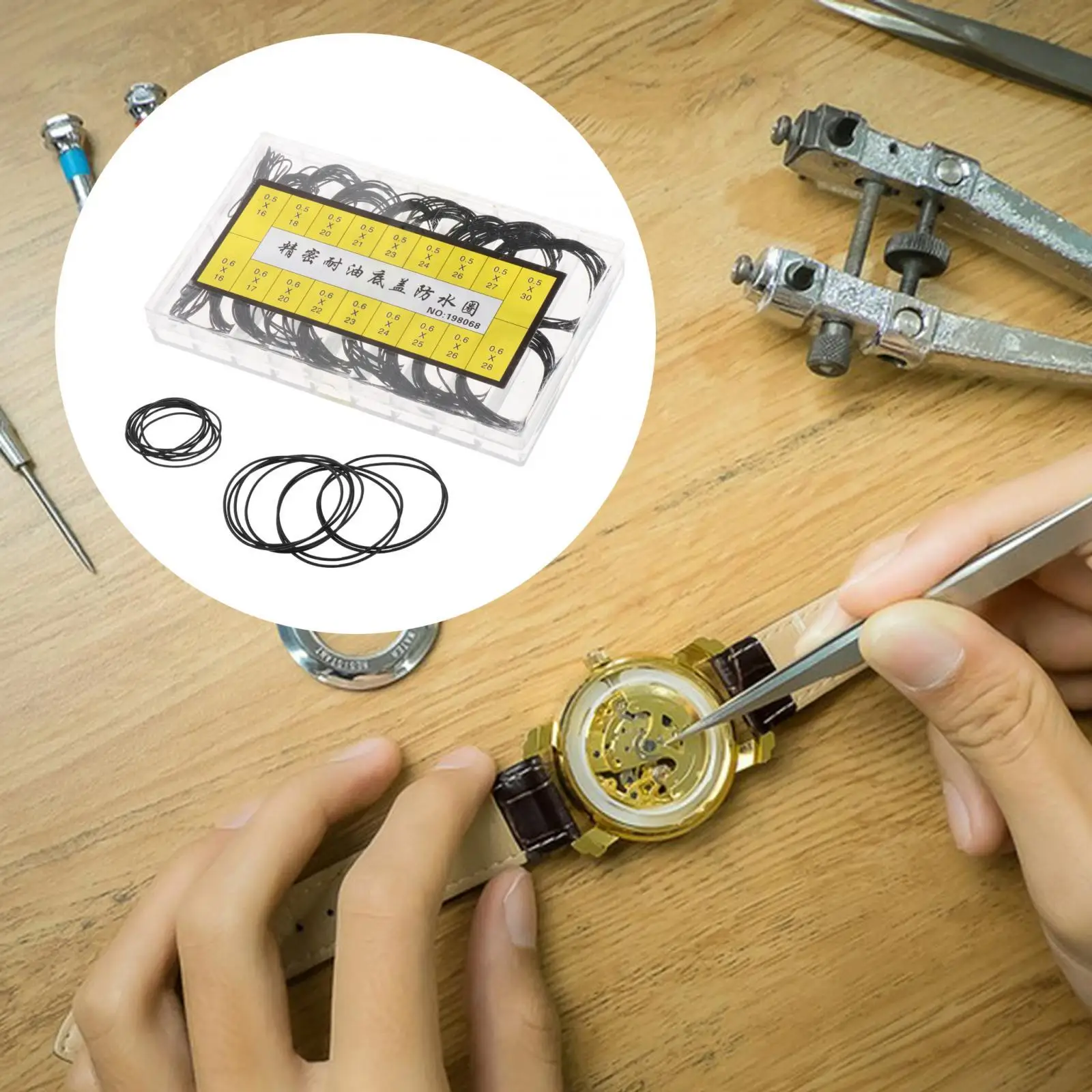 

180x прокладка задней части часов, шайбы задней части часов, водонепроницаемые прокладки для часов, черные