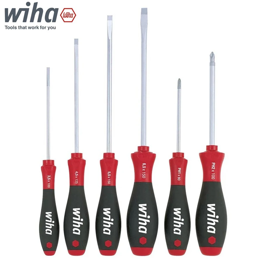 

WIHA 07152 6 Pcs Precision Screwdriver Set Slotted Phillips Screwdriver Ergonomic Handle Design Comfortable Operation Hand Tools