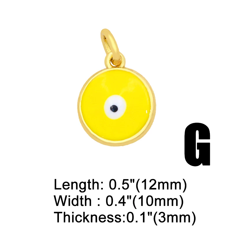 OCESRIO Brass Gold Plated Evil Eye Enamel Charms for Jewelry Making Bulk Small Charms Jewelry Making Supplies chma060