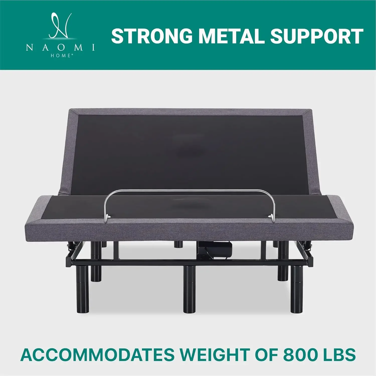 Queen Adjustable Bed Frame with Lumbar Support & Head Tilt, Foot Incline, Back & Leg Massage, USB Ports