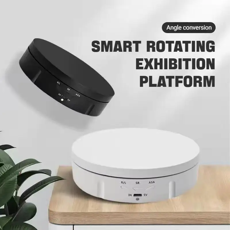 USB-Powered Rotating Turntable with 3 Speed Modes 360° Motorized Display Stand for Product Photography Jewelry&Video Shooting