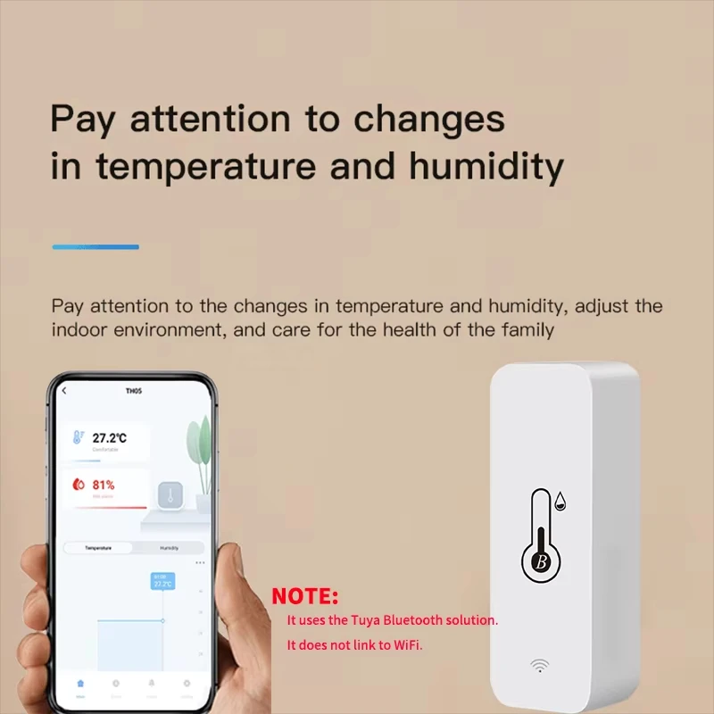 Tuya Smart Temperature Humidity Sensor Mini New Upgrade Bluetooth-Compatible APP Remote Control Thermometer Hygrometer