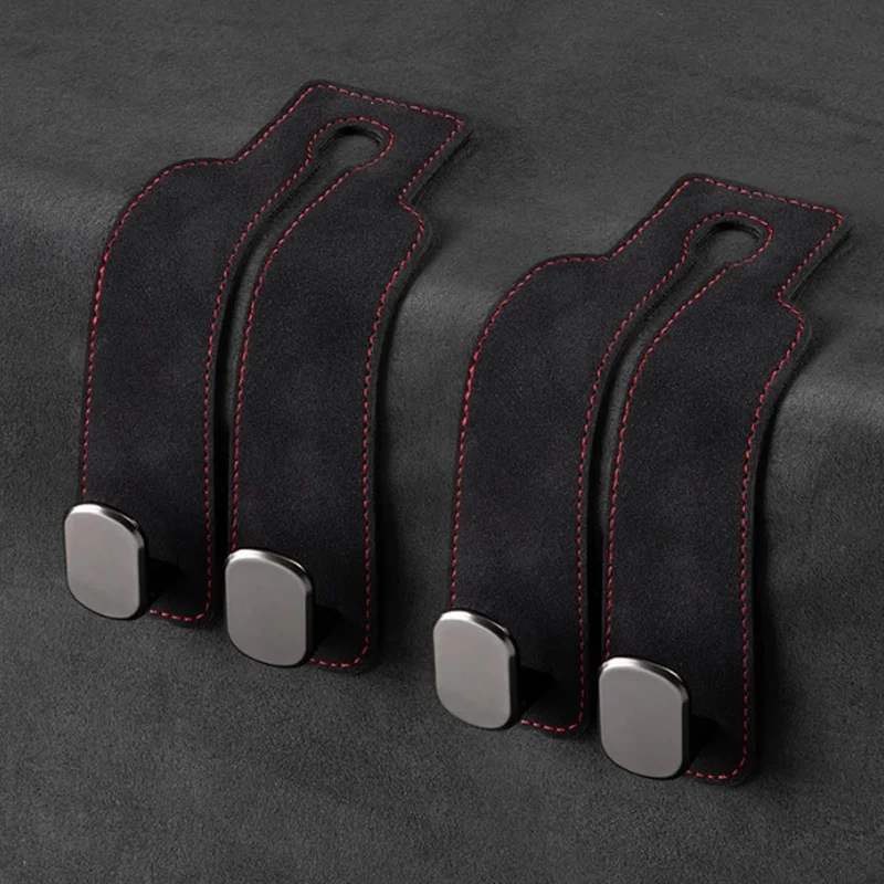 Car Hooks for Headrest, Car Seat Back Storage Hook for Headrest, Headrest Hooks for Purses and Bags, Car Hooks Leather